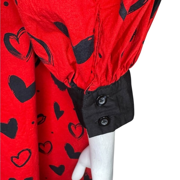Valentines New York & Company Hearts Dress Size Medium Red & Black.  #316 - Picture 10 of 13